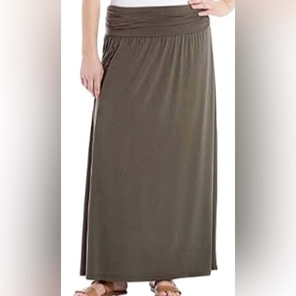 Rohb by Joyce Azria Olive Green Maxi Skirt - NWT - Size L